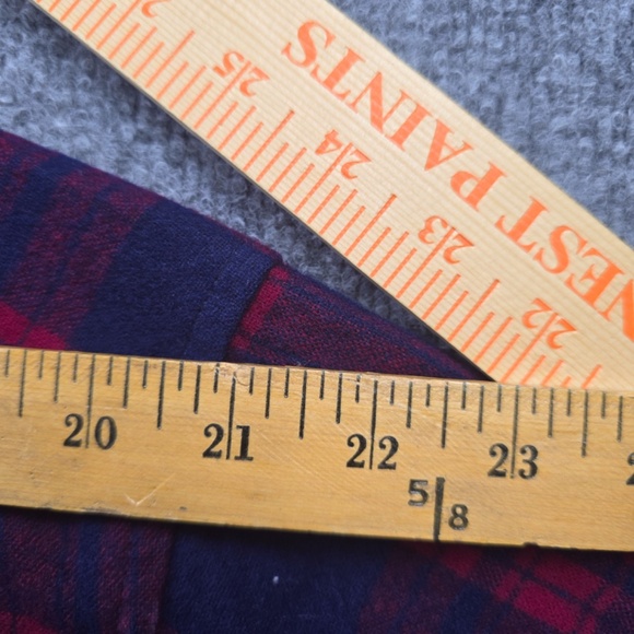 Vtg-Pendleton Flannel Shirt Mens Large Red Blue Plaid Wool Button-Up Long Sleeve - Picture 7 of 9